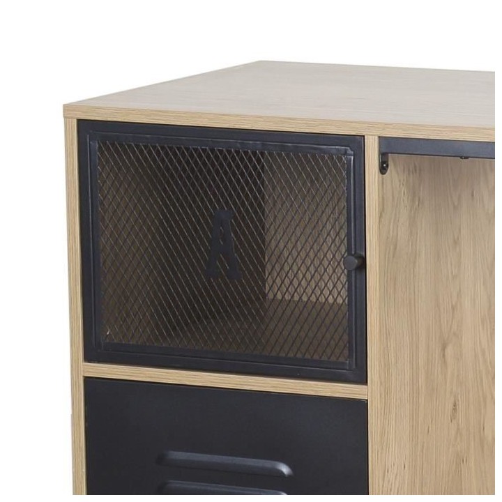 Bureau de travail 2 portes en métal - Pieds noir - ARTY