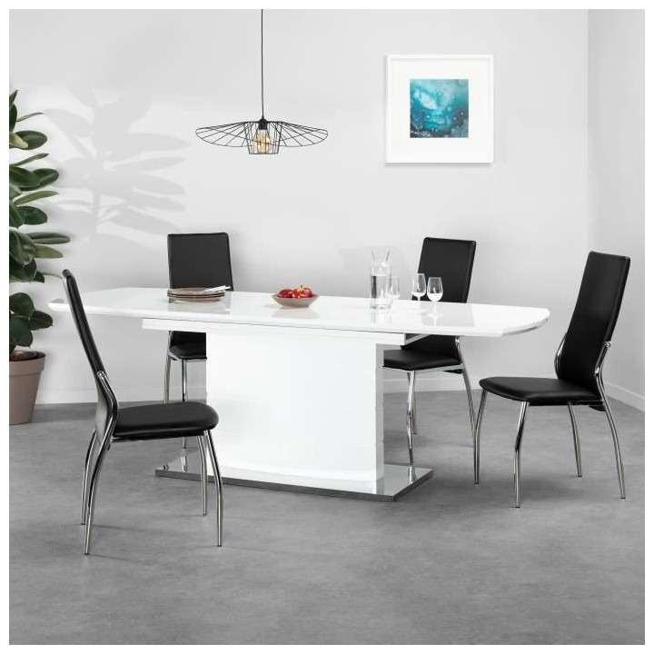 Table a manger extensible GRANADA - laqué blanc - 8-10 personnes - L1