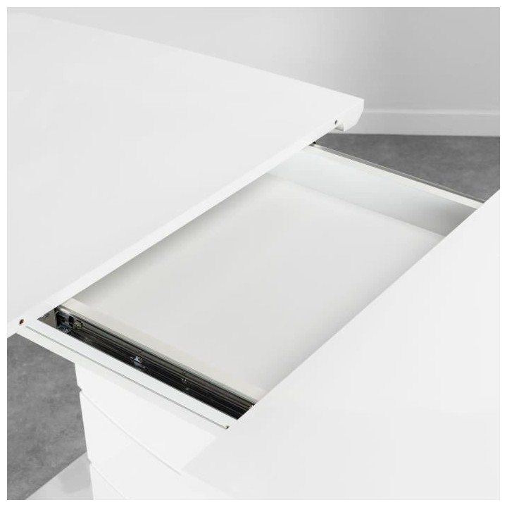Table a manger extensible GRANADA - laqué blanc - 8-10 personnes - L1