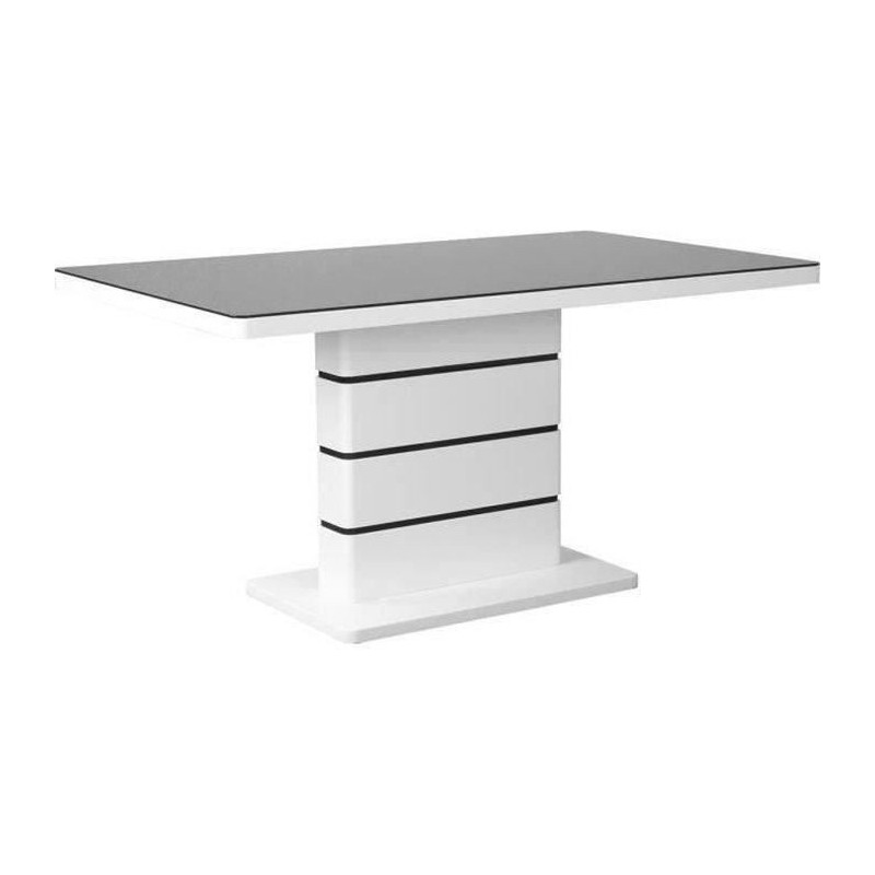 Table de séjour 6 personnes - Rectangulaire - Panneaux de particules - Stripes - L150 x l90 x H 76cm