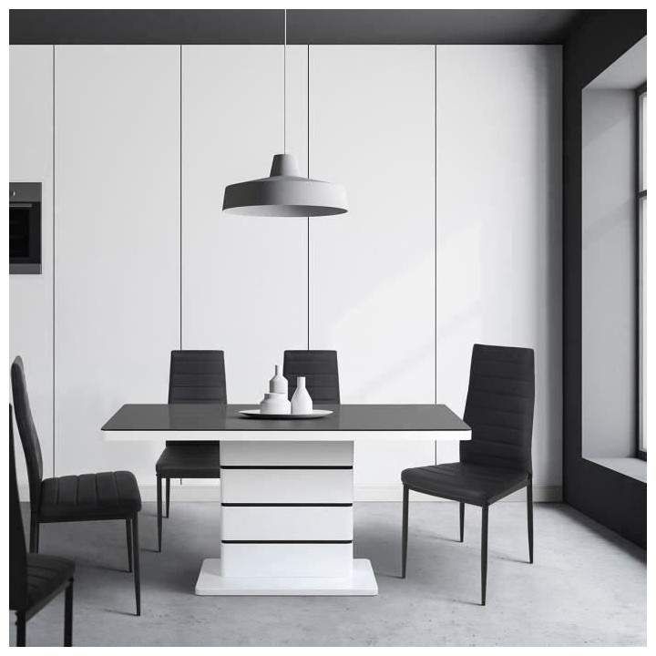 Table de séjour 6 personnes - Rectangulaire - Panneaux de particules