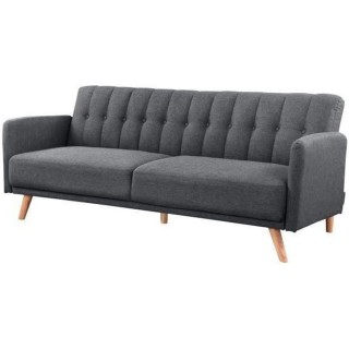 ANDERS Canapé 3 places scandinave convertible - Tissu anthracite - L