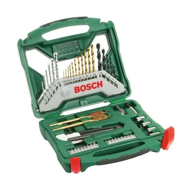 Set mixte vissage-perçage Bosch - Coffret X-Line Titane de forets et d'embouts de vissage, 50 pieces