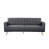 ANDERS Canapé 3 places scandinave convertible - Tissu anthracite - L 207 x P 94 x H 86 cm