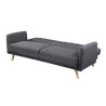 ANDERS Canapé 3 places scandinave convertible - Tissu anthracite - L 207 x P 94 x H 86 cm