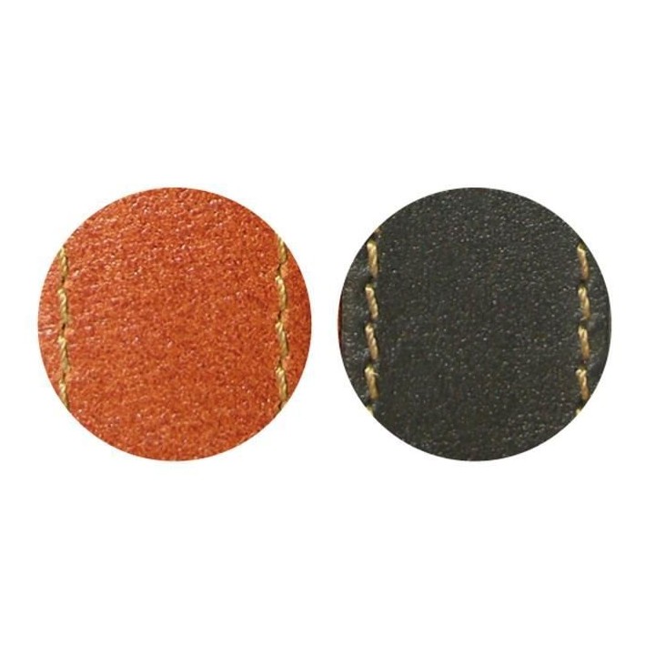 YAGO Laisse noir en cuir, Longue laisse pour chien 1,20m, Souple et R