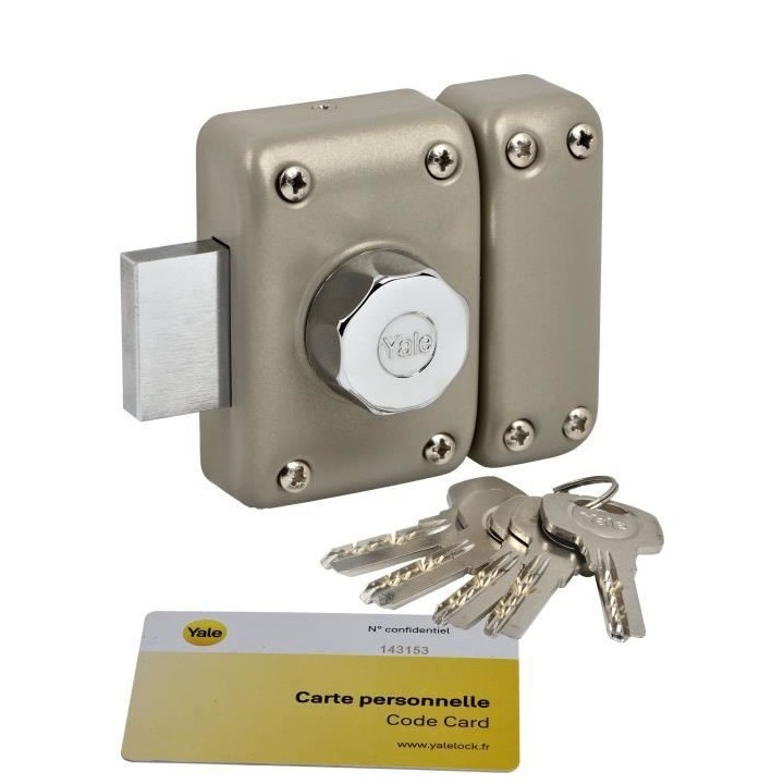 YALE - YV26BT-45 Verrou bouton et cylindre 6 goupilles diametre 23 mm