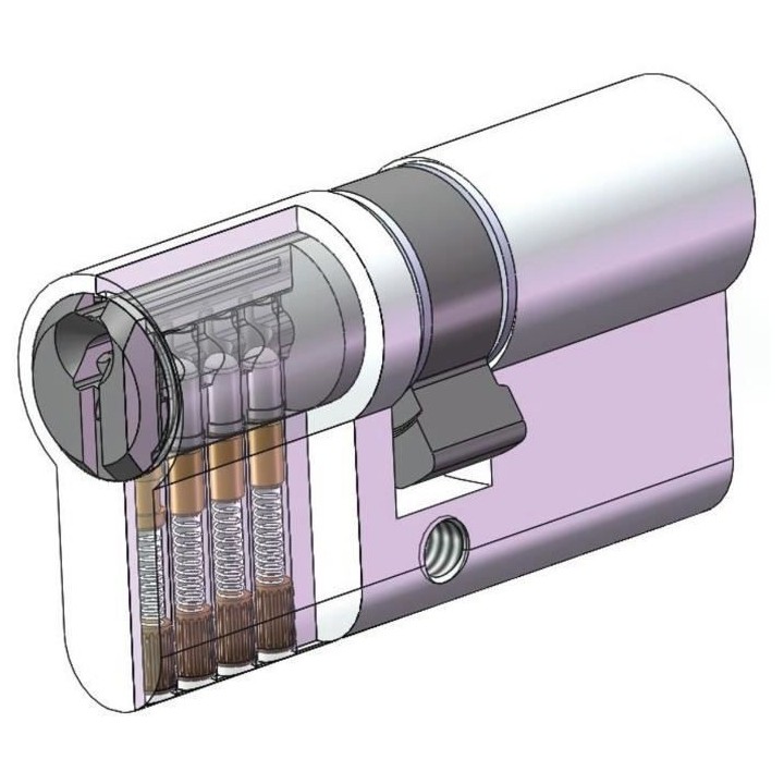 YALE - Cylindre Série 500+ - 30x60 mm - nickelé - 5 goupilles - 3 cl