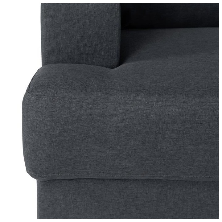 Canapé d'angle droit 4 places Paul - Tissu gris anthracite - L 215 x
