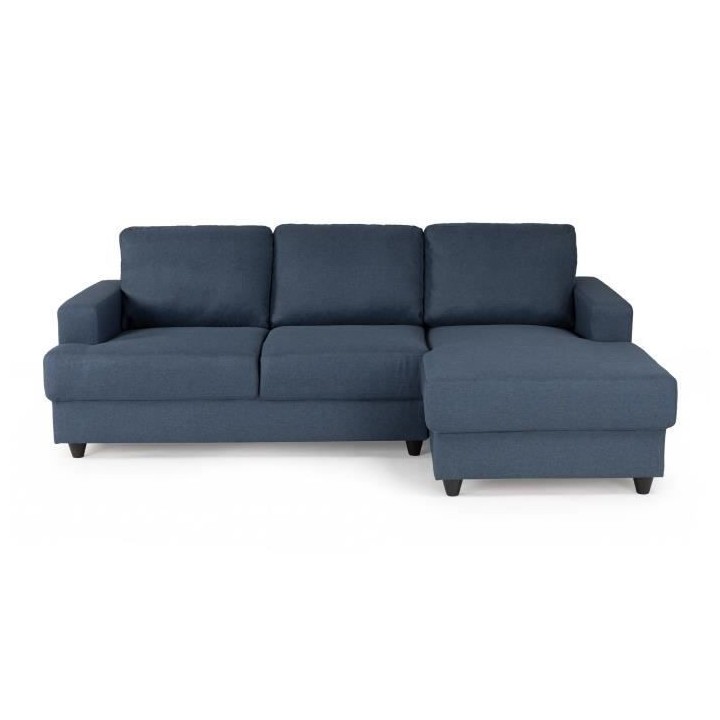 Canapé d'angle droit 4 places - Tissu bleu - Contemporain - L 215 x P