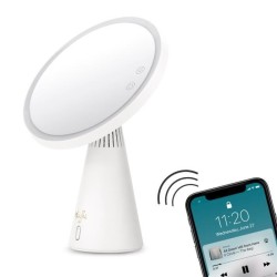 YOGHI Miroir Grossissant 3 en 1 - Lumiere LED Enceinte Bluetooth - 6W - Blanc