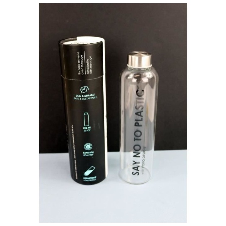 Bouteille en verre YOKO DESIGN 750 ml Say No To Plastic