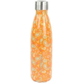 YOKO DESIGN - Bouteille isotherme de 500 ml au motif Cachemire Orange