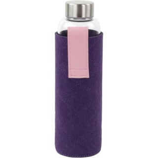 YOKO DESIGN - Bouteille en verre de 500 ml avec pochette feutrine Bleu