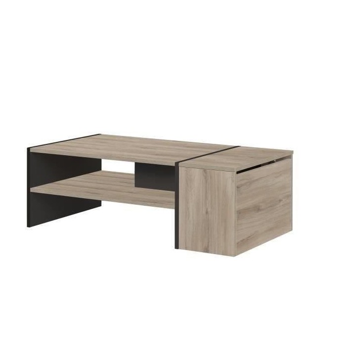 Table basse bar Gami - Made in France - Décor chene noir - Style indu