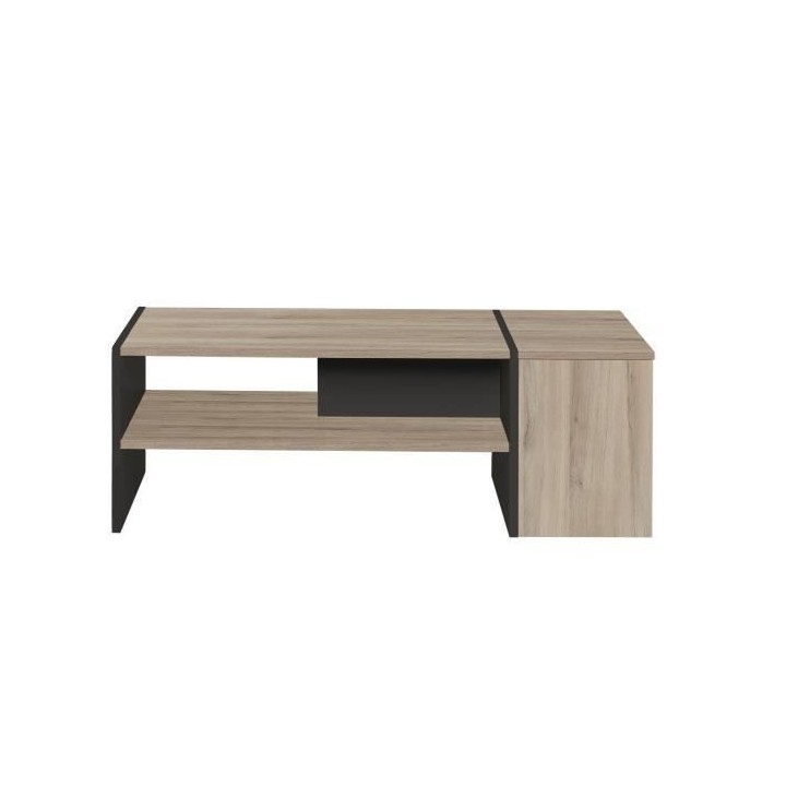 Table basse bar Gami - Made in France - Décor chene noir - Style indu