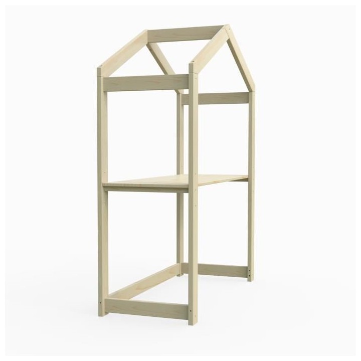 WEBER Bureau cabane enfant 120 cm en pin massif - Plateau réglable en