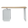 Bureau 3 tiroirs - Décor bois et blanc - L 140 x P 60 x H 76 - BERLIN