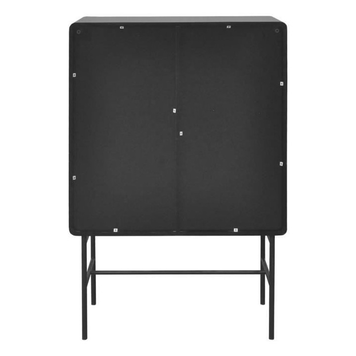 Bahut 2 portes - Bois et métal noir - L 80 x P 40 x H 122 - BROOKLYN