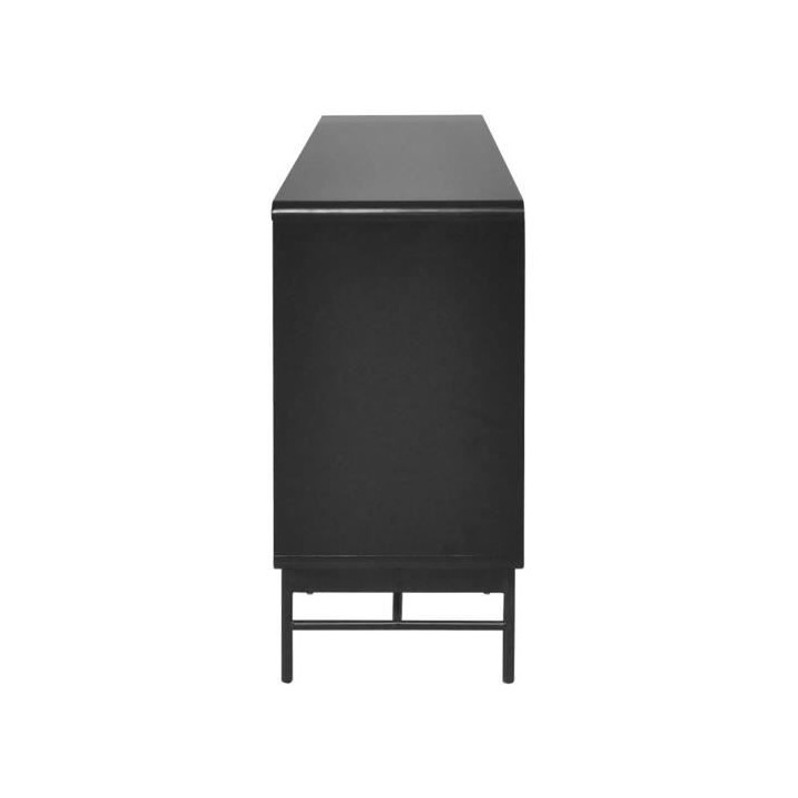 Buffet 4 portes - Bois et métal noir - L 160 x P 40 x H 93 - BROOKLYN