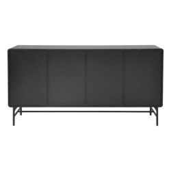 Buffet 4 portes - Bois et métal noir - L 160 x P 40 x H 93 - BROOKLYN