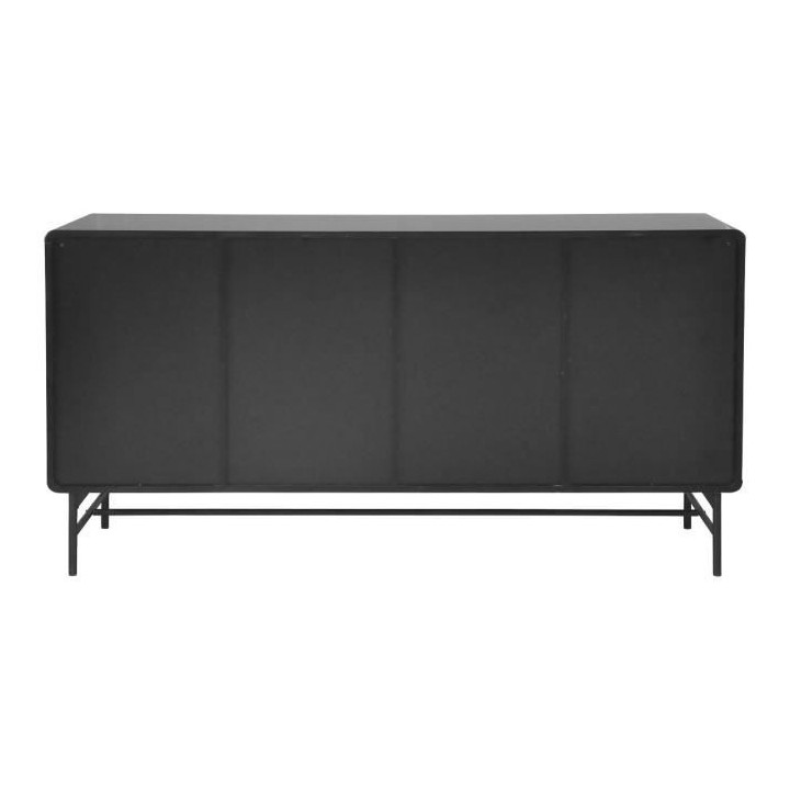 Buffet 4 portes - Bois et métal noir - L 160 x P 40 x H 93 - BROOKLYN