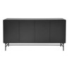 Buffet 4 portes - Bois et métal noir - L 160 x P 40 x H 93 - BROOKLYN