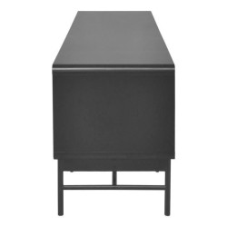 Meuble TV 2 portes - Bois et métal noir - L 180 x P 40 x H 52 - BROOKLYN