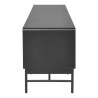 Meuble TV 2 portes - Bois et métal noir - L 180 x P 40 x H 52 - BROOKLYN