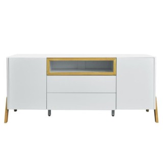 Buffet 2 portes 2 tiroirs - Niche de rangement - Bois - L 175 x P 40 x