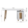 Bureau 1 porte 1 tiroir - Décor bois et blanc - L 140 x P 76 x H 60 - HAMBOURG