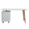 Bureau 1 porte 1 tiroir - Décor bois et blanc - L 140 x P 76 x H 60 - HAMBOURG