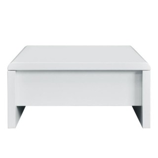 Table basse relevable - Blanc laqué - L 75 x P 75 x H 35 - KARL