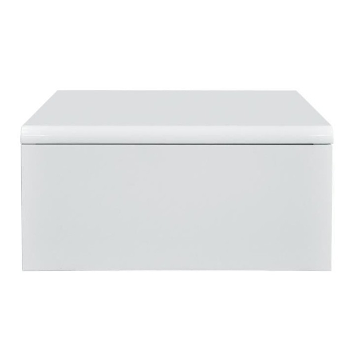 Table basse relevable - Blanc laqué - L 75 x P 75 x H 35 - KARL