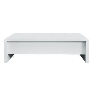 Table basse relevable - Blanc laqué - L 120 x P 60 x H 35 - LARS