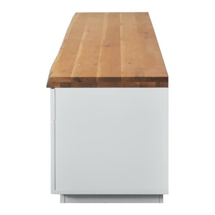 Meuble TV 4 portes et niche - Bois - L 180 x P 42 x H 46,5 - LATTI