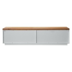 Meuble TV 4 portes et niche - Bois - L 180 x P 42 x H 46,5 - LATTI