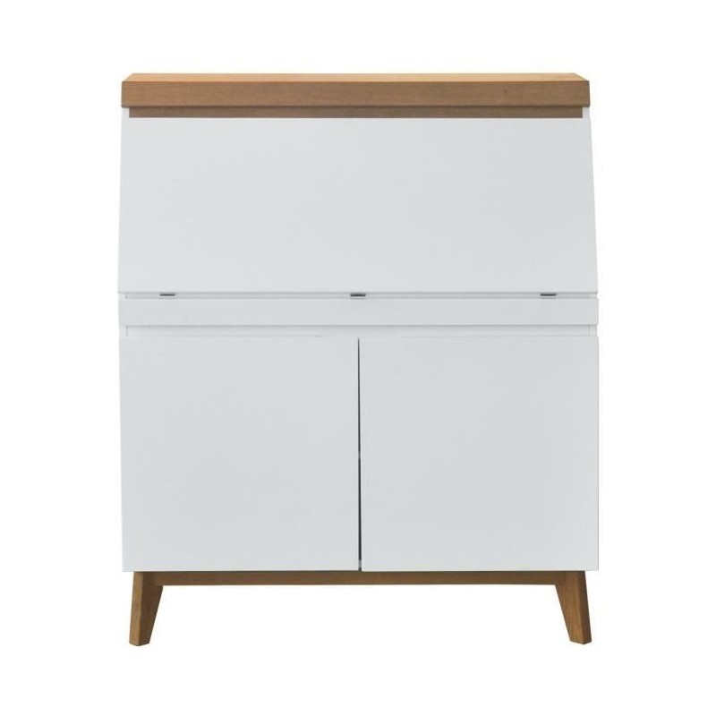 Bureau secrétaire avec tablette 2 portes - Bois - L96,7 x P 115 x H 40,5 - MUNICH