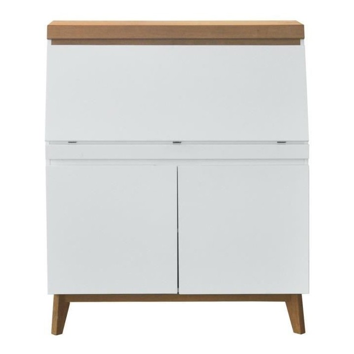 Bureau secrétaire avec tablette 2 portes - Bois - L96,7 x P 115 x H 4
