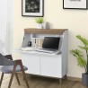 Bureau secrétaire avec tablette 2 portes - Bois - L96,7 x P 115 x H 40,5 - MUNICH