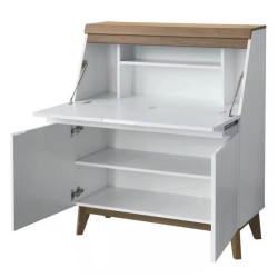 Bureau secrétaire avec tablette 2 portes - Bois - L96,7 x P 115 x H 40,5 - MUNICH