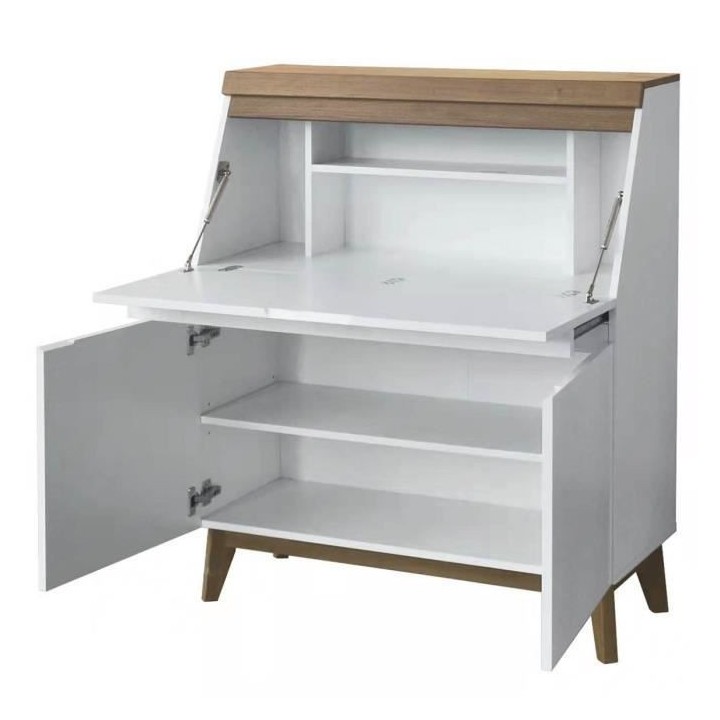 Bureau secrétaire avec tablette 2 portes - Bois - L96,7 x P 115 x H 4