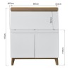 Bureau secrétaire avec tablette 2 portes - Bois - L96,7 x P 115 x H 40,5 - MUNICH