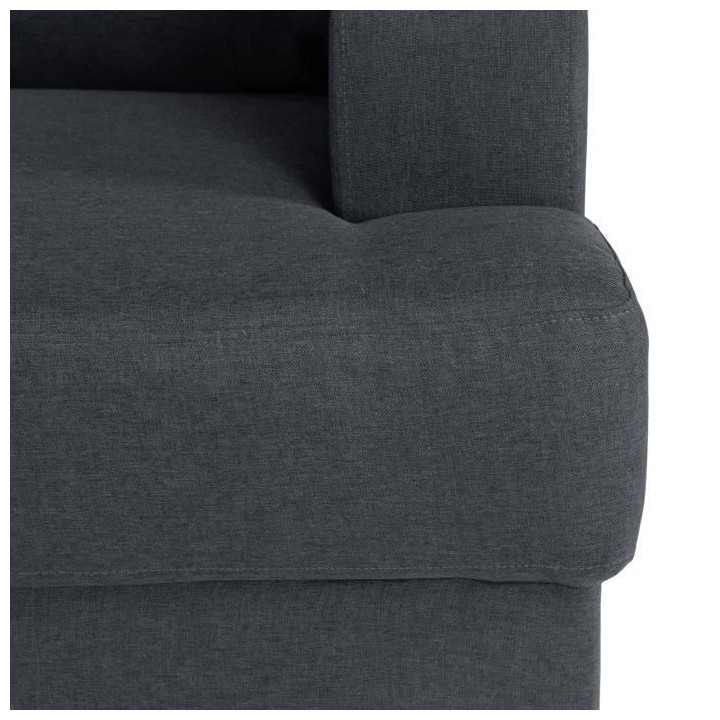 Canapé d'angle gauche 4 places Paul - Tissu gris anthracite - L 215 x