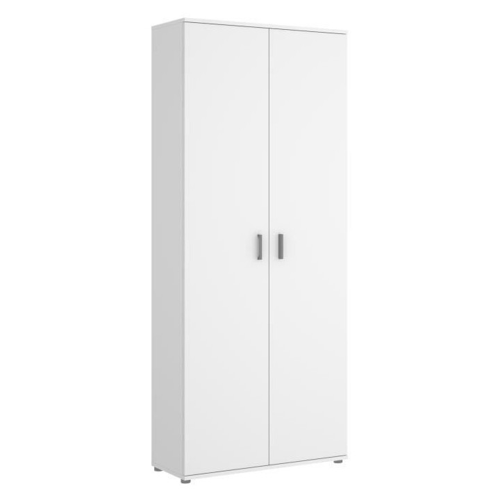 Armoire de buanderie 2 portes - Blanc - L 190 x H 78 x P 35 cm - FIT