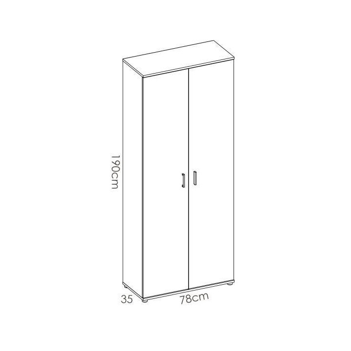 Armoire de buanderie 2 portes - Blanc - L 190 x H 78 x P 35 cm - FIT