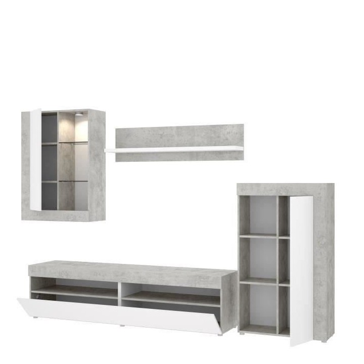 Ensemble Meuble TV TOKIO - Classique - Panneaux de particules - Blanc