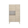 Buffet haut 3 portes - Décor Chene et blanc - NESS - L 81 x P 43 x H 135 cm