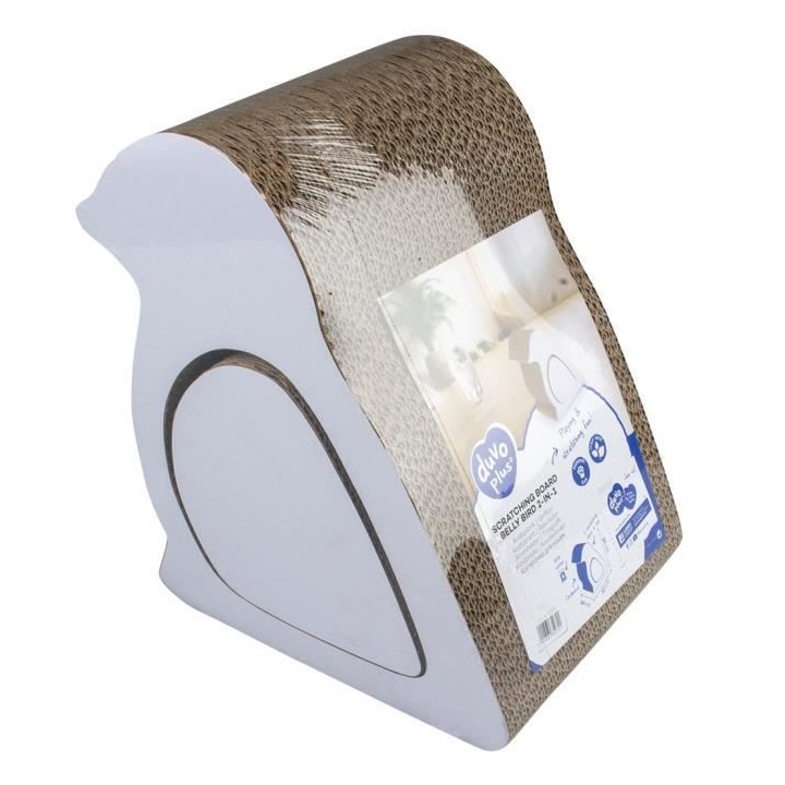 DUVO+ Griffoir Belly Bird 2 en 1 - 27 x 20 x 30 cm - 0,98 kg - Blanc -