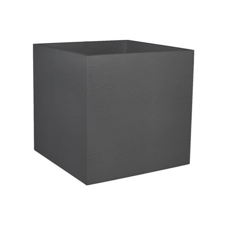EDA PLASTIQUE Bac a fleurs carré Graphit - 57 L - 49,5 x 49,5 x 49,5